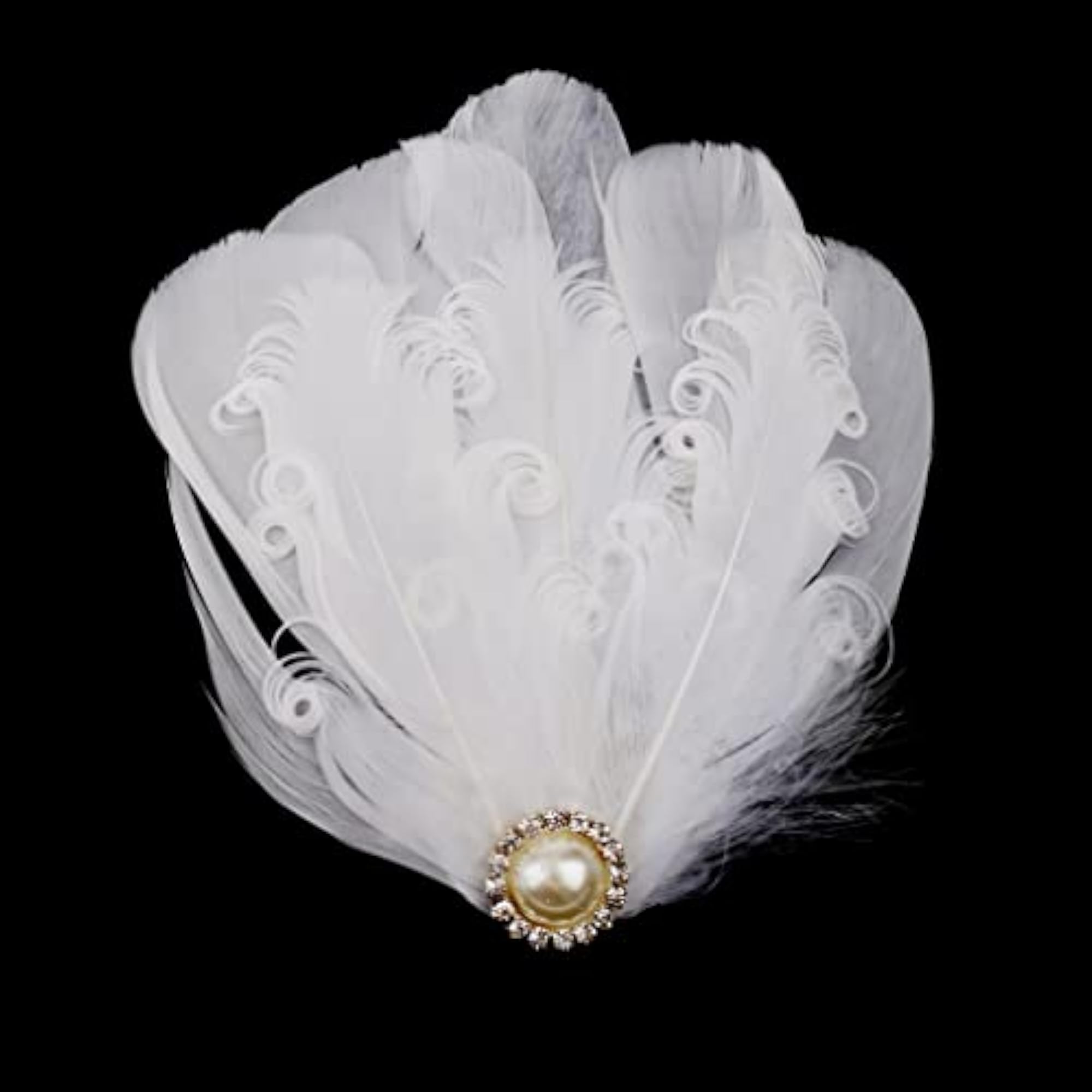 White Feather Fascinator Hair Clip, Wedding Accessory