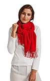 DESIGN: Einfarbiger Damen Schal, insgesamt 13 Farben, 190 x 63 cm, einschließlich 10 cm langer Quasten an beiden Enden, wiegt weniger als 250g.