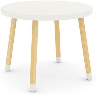 DES Children and Gaming Table Play Round Diameter 60 cm, Esche-Weiß, Durchmesser: 60cm, Höhe: 47cm