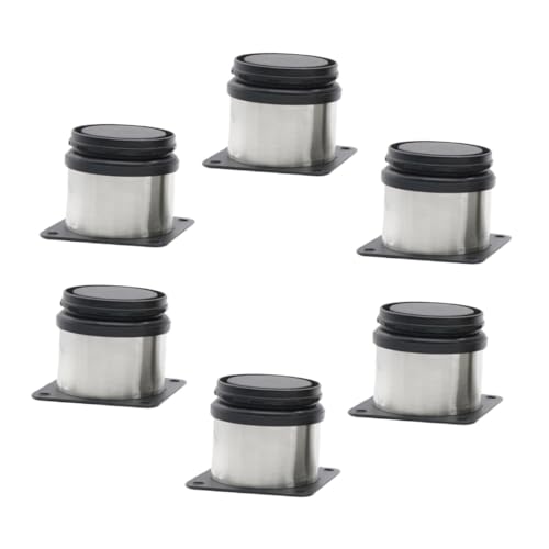 PRETYZOOM 6個 ステンレス調節可能家具脚 耐荷重テーブル ソファ ベッド用 高さ可能 丸型属脚 キャビネット 棚 椅子対応