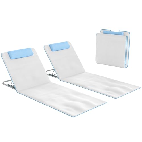 Disfruta de la playa con total comodidad. Estas esterillas plegables ofrecen 5 niveles de reclinación y un respaldo ajustable para tu máximo relax. Ligeras, resistentes al sol y con bolsa de transporte, son perfectas para llevar a cualquier sitio.