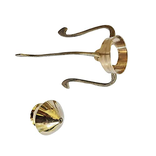 SHIVDEV CRAFT Narmadeshwar Shiva Lingam With Jaladhari/Jalahari Yoni Stand With One Face Snake & Shivling Stand Abhishek Patra Lota Kalash With Brass Pooja Plate Thali (6 Inch) Set