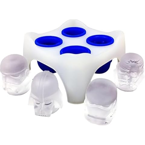 Darth Vader Ice Cube Mold, cosybeau Star Wars Silicone 4-piece Ice Cube Mold Tray, Chocolate Maker Tools,Ice Ball Shape for Drinks (Darth Vader-4th) Cover
