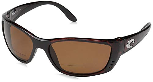 Costa Del Mar Men's Fisch Readers Rectangular Sunglasses, Tortoise/Copper C-580P, 64 mm, +1.50