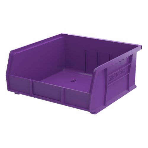 Akro-Mils 30235 AkroBins Plastic Storage Bin Hanging Stacking Containers, (11-Inch x 11-Inch x 5-Inch), Purple, (6-Pack)
