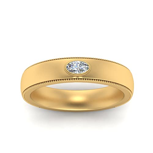 Bague de fiançailles solitaires homme or jaune et sa pierre de naissance - 2
