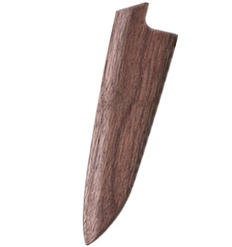 Aibote Handmade Natural Black Walnut Wood Fruit Knife Sheath 4 inch,Magnetic Knives Case Holder Protector Wooden Cover