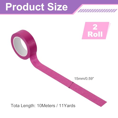 QUARKZMAN 2 Rollen farbiges Abdeckband, 11 Yards x 0,6 farbiges Washi-Band Malerband, Dekoratives Abdeckband für Kunsthandwerk Beschriftung DIY Scrapbooking Geschenkverpackung, Burgund