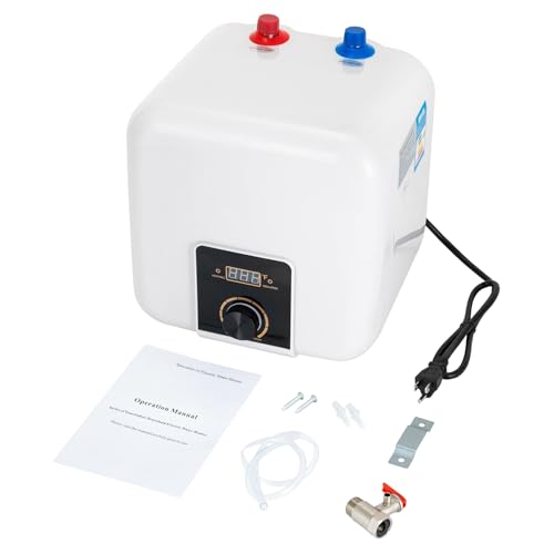 sjcdicnj 110V-120V 1500W Small Under Sink Tank 2.5 Gallon Water Heater Hot Storage,Mini Instant Tank Water Heater Electric RV TR Trailer Kitchen Compact Point-of-Use