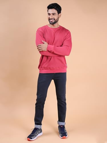 Image of Rupa Colors Waffle Texture Full Sleeves T-Shirt for Men, 100% Cotton with Breathable Fabric, Ribbed Crew Neck, Super Stretchable, Anti-Fungal Dye, Pack of 1