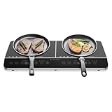 Navaris Double Induction Cooktop - Portable Dual Countertop Electric Stove Burner Cook-Top Hot Plate with 2 Hobs for Cooking - 24 x 14 x 3 Inches