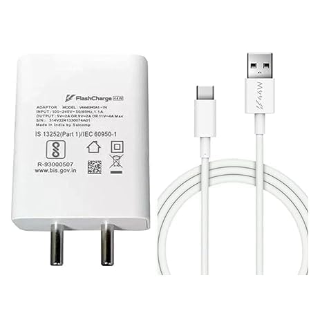 GILERINS Original 44W Flash Charger With Type-C Data Cable For Vivo Y35,V25 5G,V23 5G,V25,V23E 5G,V23 Pro 5G,Y75 4G,Y35 5G,23E,V25E,21E 5G,V21 Pro,Y73,21 5G With 3 Months Warranty * (44W00030) (B0CDWZ4GR2) Amazon Price History, Amazon Price Tracker