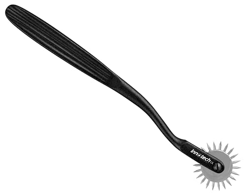 Roue à aiguilles, roue nerveuse, roue dentelée d'après Wartenberg pour test de sensibilité, Neurotest neurologique pinwheel inoxydable 17 cm 1 roue, noir
