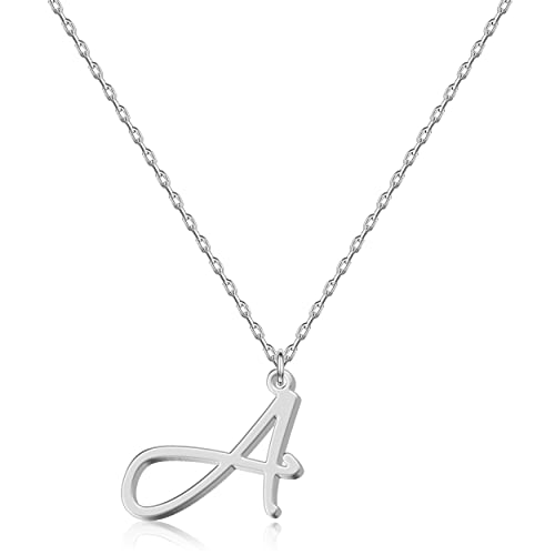 Collier lettre initiale A Personnalisé pour Femmes, Bijou Minimaliste en Acier Inoxydable avec Pendentif Lettr
