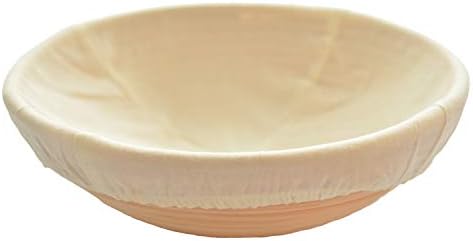 Forsun 1pcs 10" Round Banneton Brotform Bread Dough Proofing Rising Rattan Basket & Liner,Banneton Proofing Basket Set - for Home Bakers (Sourdough Recipe) & Bread Making