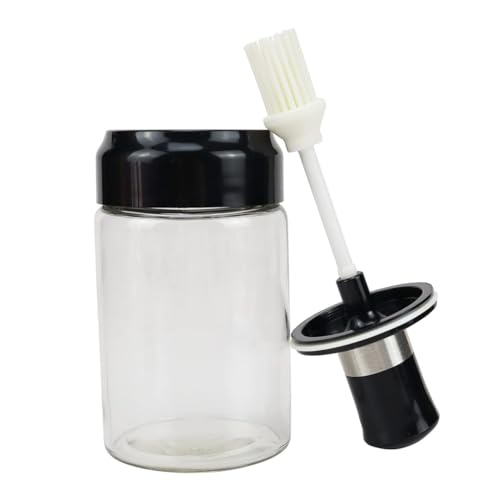 250 ml Glass Oil Dispenser with Basting Brush, Oil Ghee Containers for Kitchen Brush for BBQ Pastry Grill Baking Cooking (Pack Of 1)