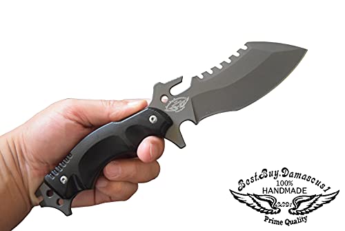 Hunting 440C Stainless Steel Titanium Coated 9.5'' Tracker Fixed Blade Hunting Knife Best Edc Camping Hiking Fishing Hunting Knife 100% Prime Quality #TOP5