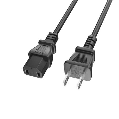 Superer 2 Prong C17 8FT AC Power Cord Replacement Fit for iRobot Roomba i6+ i6 Plus i7+ i7 Plus i3+ s9+ Combo i5+ Home Base Charging Dock i7550 i3555 6550 s9550 – ETL Certified Cable