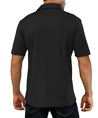 Golf Shirts for Men - Short Sleeve Performance Solid Moisture Wicking Polo Shirt3