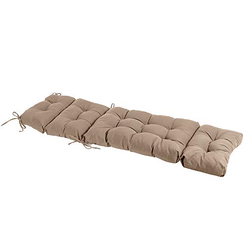 Image of QILLOWAY Outdoor Chaise Lounge Cushion 74x22x4 Inch, Waterproof Weather Resistant Replacement Pad for Patio Pool Furniture, Beige, Sand
