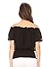Anna-Kaci Women's Off Shoulder Peasant Tops Boho Short Sleeve Ruffle Shirts Smocked Blouse, Black, Large