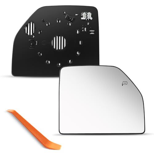 SNEMEEY Upper Passenger Side Mirror Glass for Ford F150 F250 F350 F450 F550-2015 2016 2017 2018 2019 2020, Right Side Heated Mirror Replacement, Tow Mirrors with Backing Plate by SNEMEEY - Used condition - US$16.06