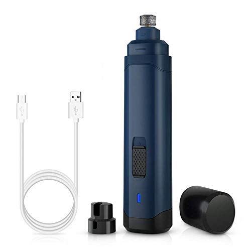 PowerZJS Lijadora de uñas eléctrica para perros y gatos, con dos interruptores de posición, recargable, sin ruido USB