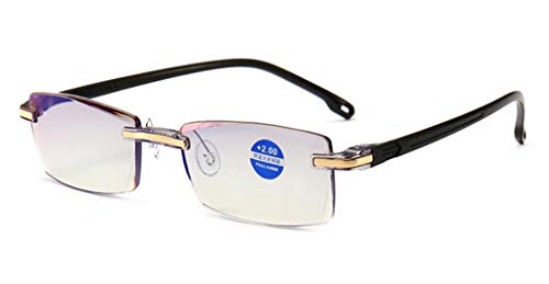 Gafas de lectura sin montura Moda Corte de diamante Diseño antifatiga Lente transparente Lectores de anteojos para fashion hombres Cover