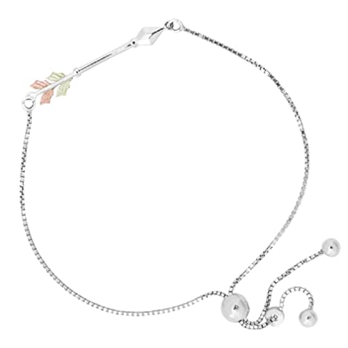 Arrow Bolo Bracelet Sterling Silver with 12k Green & Rose