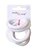 Produktbild Set of 6 White Soft Jersey Endless Hair Elastics Bobbles Bands by Pritties Accessories