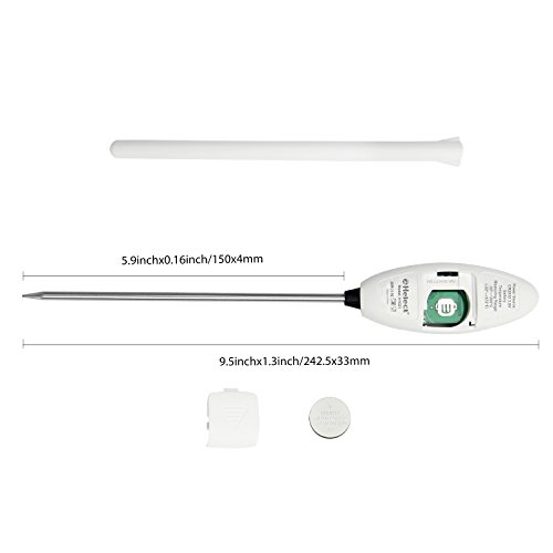 Meat Thermometer, Helect 4-7 Seconds Instant Read Digital Food & Cooking Thermometer For Kitchen, Bbq, Grill, Indoor Outdoor, 5.9 Inch Long Stainless Steel Probe And Lcd Display - H1021 #TOP3