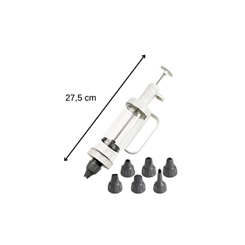 R OETKER Decorating Syringe with 6 Nozzles, Transparent - Image 3