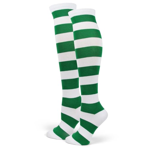 Image of PolyMedea Elite Quality Colorful Soft Cotton Women's Striped Knee High Socks