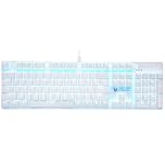 Mecool Mechanical Gaming Keyboard Wired Ice Blue Backlit Keyboard Blue Switches Full Size 104 Keys US Layout-White
