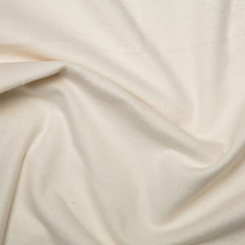 Tissu en flanelle de coton uni crème 10m x 105cm pour couture