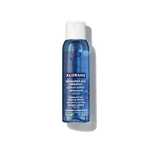 Klorane Waterproof Eye Make-up Remover with Soothing Cornflower, Bi-Phase, Non-Oily, Sensitive Skin, 3.4 oz.