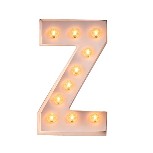 2,3/3,3/4 Pies Luz LED Cálida Con Números Y Letras For Cumpleaños, Boda, Fiesta De Aniversario, Decoraciones Graduación For El Hogar, Lámpara Cartón Espuma Precortada(Z,70cm/2.3ft)
