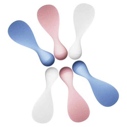 GRIRIW 6Pcs Heat Resistant Nonstick Rice Spoon Set Standing Kitchen Utensil for Easy Serving and Scooping Plastic Rice Shovel for Home Cooking