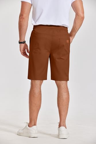 Image of COOFANDY Mens Casual Shorts Cotton Elastic Waist Drawstring Shorts Lightweight Summer Beach Shorts