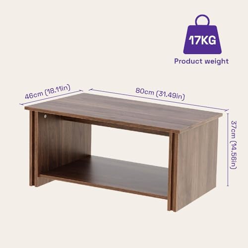 Image of Wakefit Center Table | 1 Yr Warranty | Coffee Table for Living Room Wooden, Tea Table for Living Room Wooden, Sofa Table, Free Installation from Brand, Modern Multi-Functional & Wobble-Free(Serava)