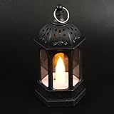 Homoyoyo 2 Stück LED Petroleumlampe Retro Klein Schwarz Tragbare Antike Petroleumlampe Dekorative Vintage LED Laterne für Party und Wohnraumdeko