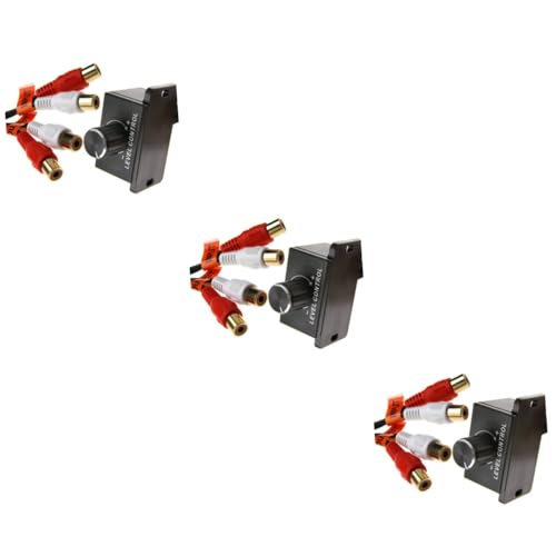 CIYODO 3pcs Car Stereo Bass Volume Control Knob Audio Remote Level Controller RCA Connector