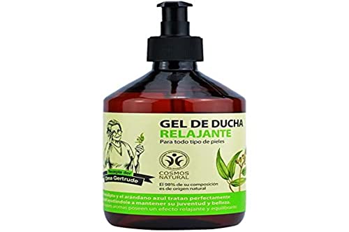 Gel de ducha natural relajante Oma Gertrude con extractos ecológicos de eucalipto y arándano azul | Gel de baño vegano con aroma fresco y limpieza suave | Certificado Cosmos Natural 500 ml