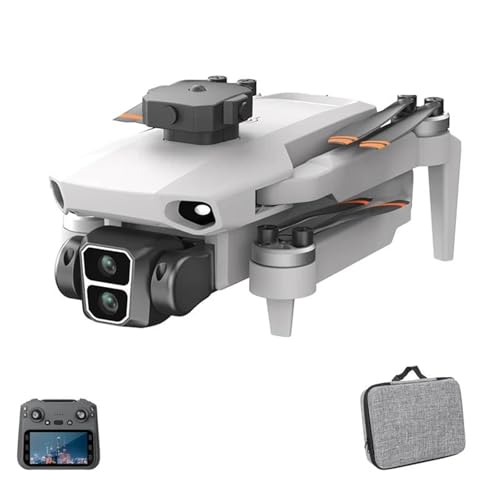 LKHLTBF Blanca,Dual Battery,dron Profesional l106-1 con GPS, cámara HD 4k, Pantalla remota, WiFi 5g, 3 km, EIS, evitación de obstáculos, FPV, cuadricóptero sin escobillas
