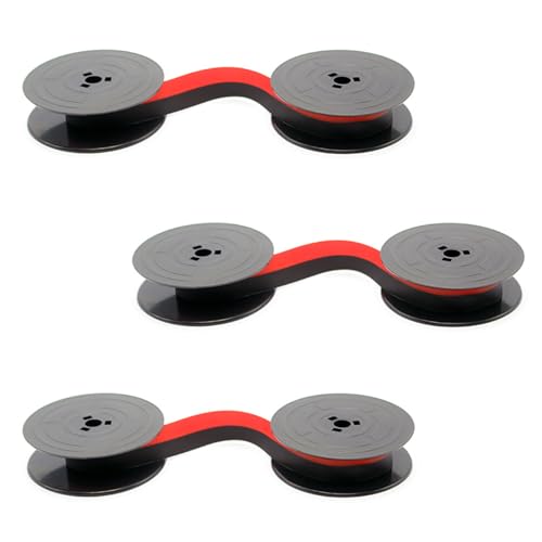 CONNECTION 3er Pack Farbband Schreibmaschine Schwarz/Rot Schreibmaschinenband Nylon Typewriter Schreibmaschinen Farbband für Schreibmaschine Kompatibel mit Klassischen Modellen GR4 GR1