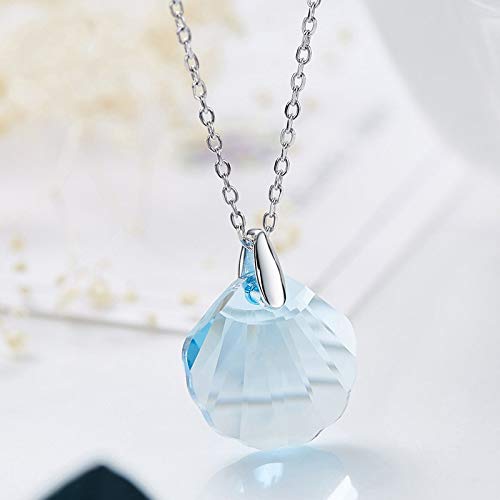 Collier coquillage bleu Trdy, cadeau idéal en argent pour femme