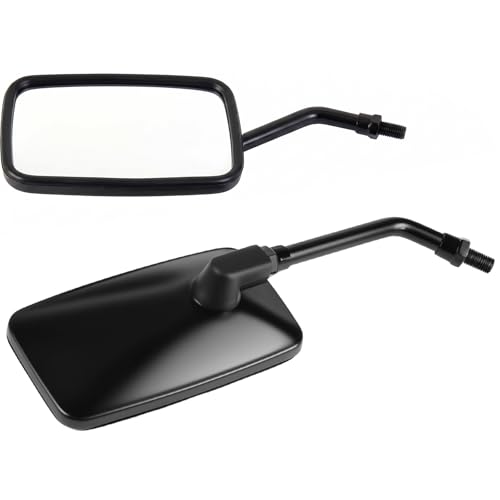 Image of 10 mm Bolt Black Motorcycle Mirrors Universal Handlebar Rear View Side Mirrors Compatible with Harley Kawasaki Suzuki Aprilia Street Mini Bike Cruiser Scooter Cafe Racer Bobber (Black)