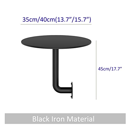 Table basse murale en marbre nordique Ø35cm style bistrot