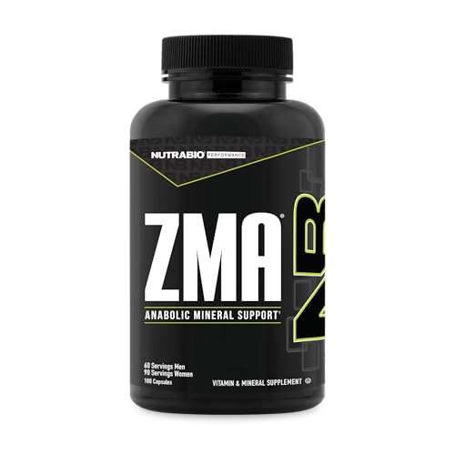 NutraBio ZMA Supplements for Men & Women- Zinc Magnesium Supplements to Support Hormone Levels, Peak Performance, Sleep, Muscle Recovery, Immune Health, 180 Ct. -  NutraBio Labs, Inc., NRB52216