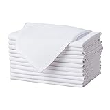 Cotton Cloth Napkins 50 Pack(18 x 18 inch)- White Napkins, Dinner Napkins Soft & Comfortable Reusabl